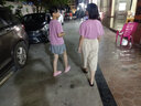 纯贝兔（CHUNBEITU）童装女童套装夏装短袖T恤新款女孩中大童韩版舒适阔腿裤两件套潮 紫红白阔腿裤套装 150 建议身高145cm左右 实拍图