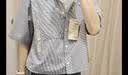 MUJI 女式 凉感短袖衬衫 女士衬衣外套上衣女装女款26年夏季 BC2Q5C6S 灰色格纹 S (155/80A) 实拍图