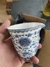 不拙羊脂玉瓷功夫茶具配件茶叶过滤组描金青花缠枝莲公道杯茶漏三件套 实拍图