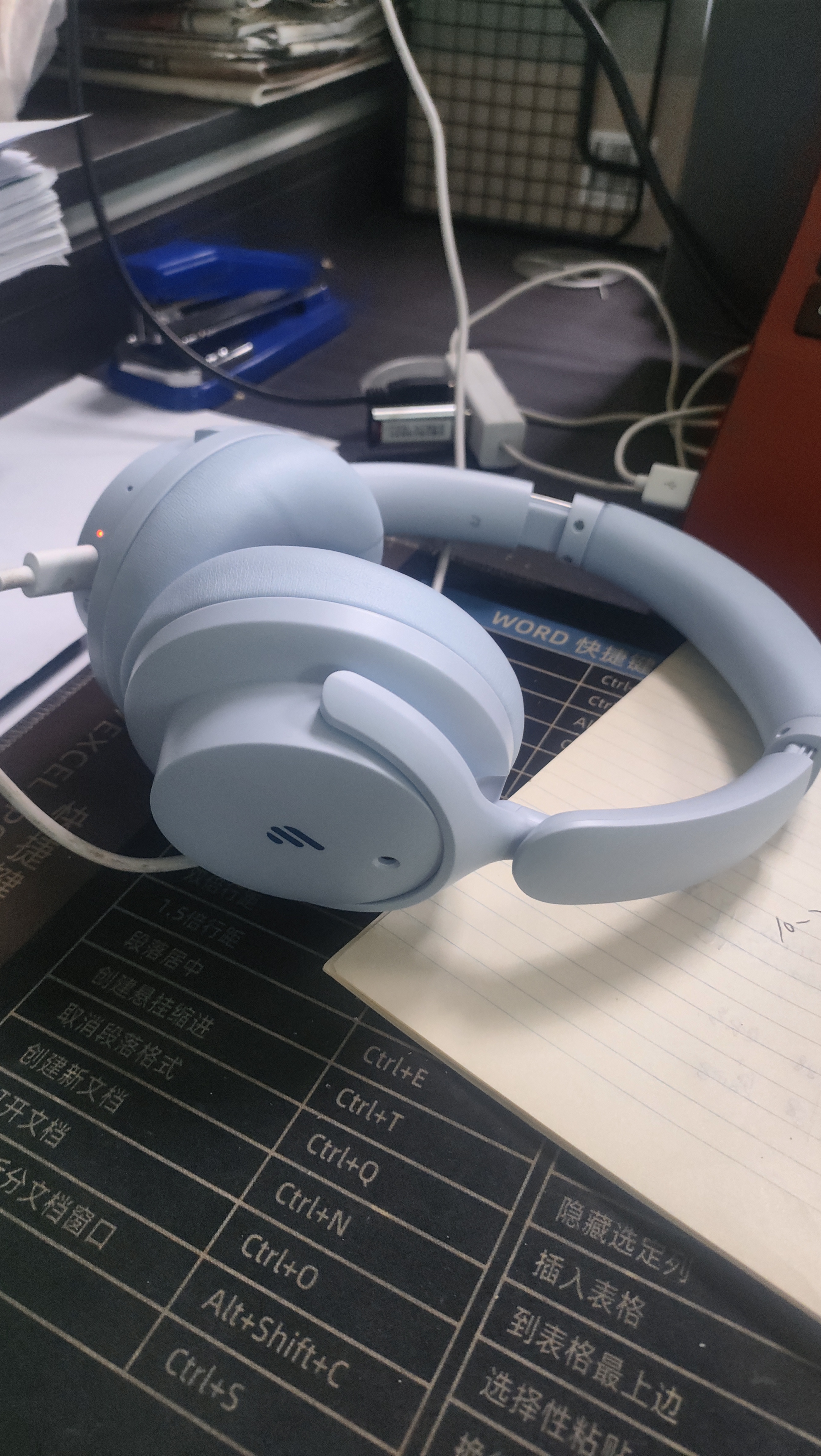漫步者（EDIFIER）Fit900NB头戴式耳机蓝牙无线主动降噪6.0超长续航手机电脑游戏音乐耳麦通话送男女友学生礼物 湖光蓝 实拍图