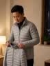 迪卡侬（DECATHLON）短款羽绒服轻薄薄外套户外运动保暖内胆排骨羽绒服TREK100 男款-冰川灰-立领 XL 实拍图
