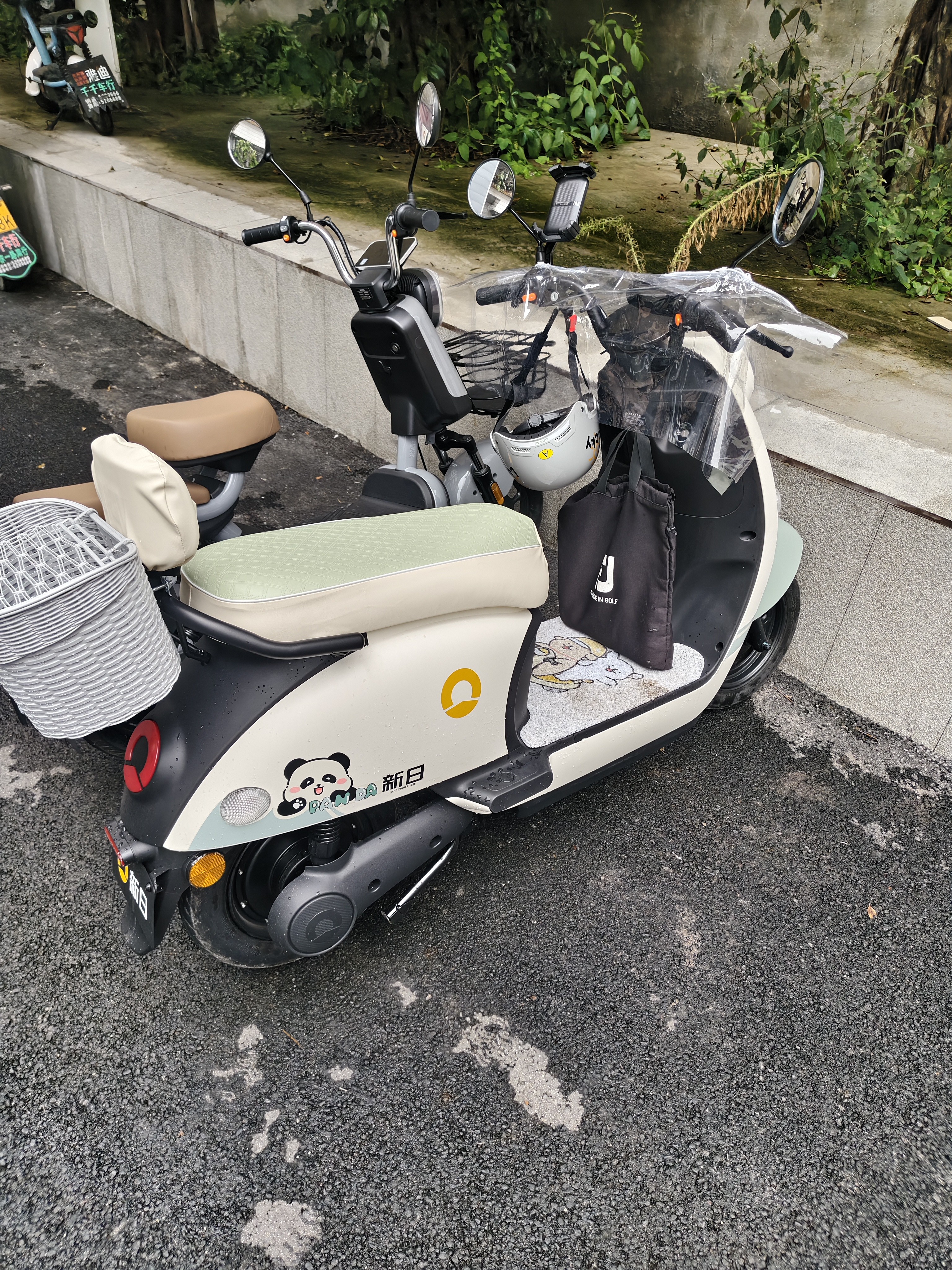 新日（Sunra）电动摩托车 丽曼电动车60v5块铅酸电池76km长续航大踏板电动车通勤代步电摩绿 实拍图