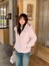 鸭鸭（YAYA）90+系列反季轻薄羽绒服女士短款2026年冬季新款时尚连帽保暖外套 粉色YE6A603791A M 【100-120斤】 实拍图