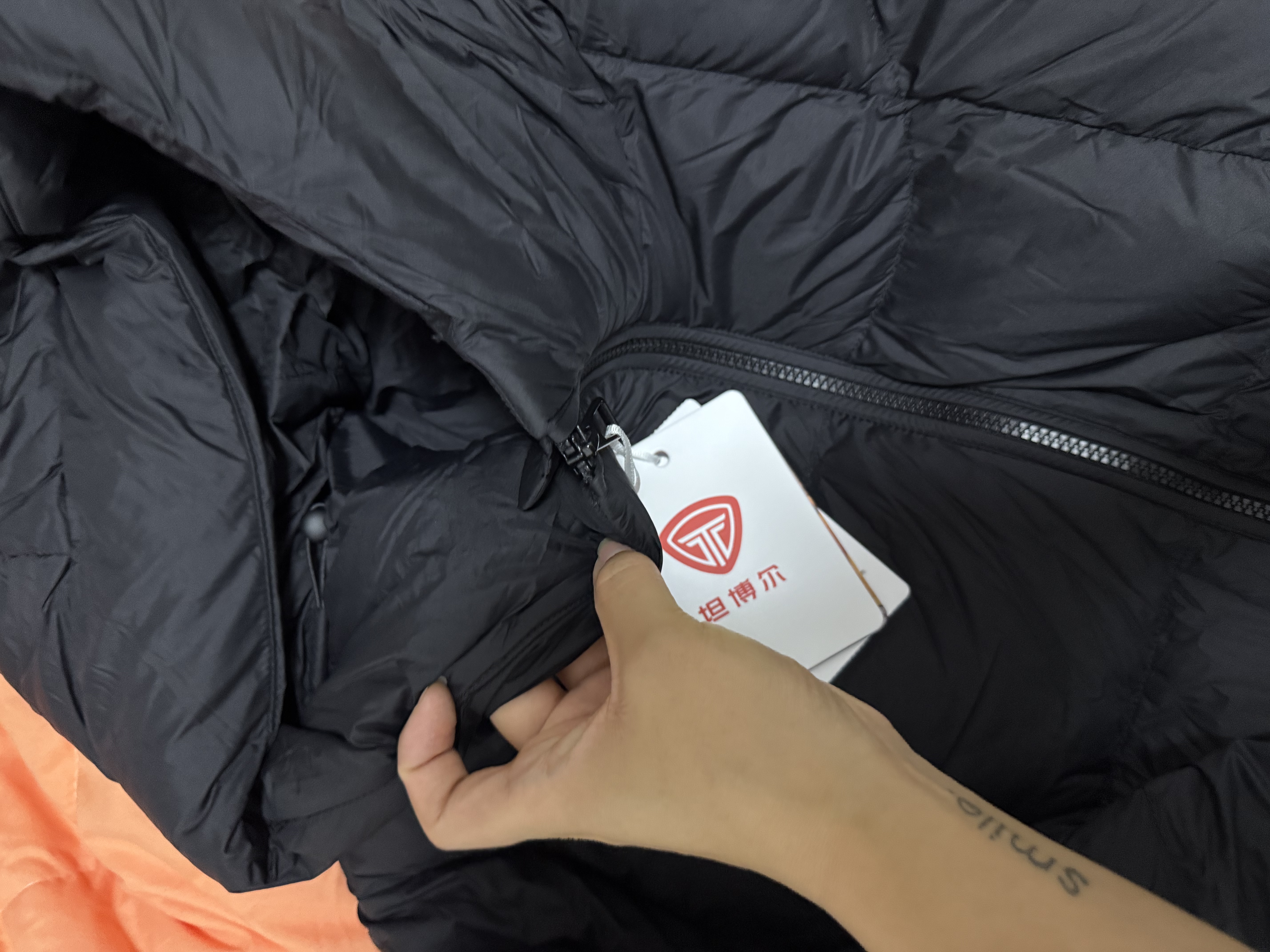 坦博尔泡芙连帽羽绒服女短款韩版面包服小个子秋冬外套TBF530360D 黑色 S (160)（建议体重110斤-120斤） 实拍图