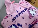 SWANS儿童斗篷速干吸水带帽宝宝洗澡浴袍男女童游泳毛巾温泉浴巾独角兽 实拍图