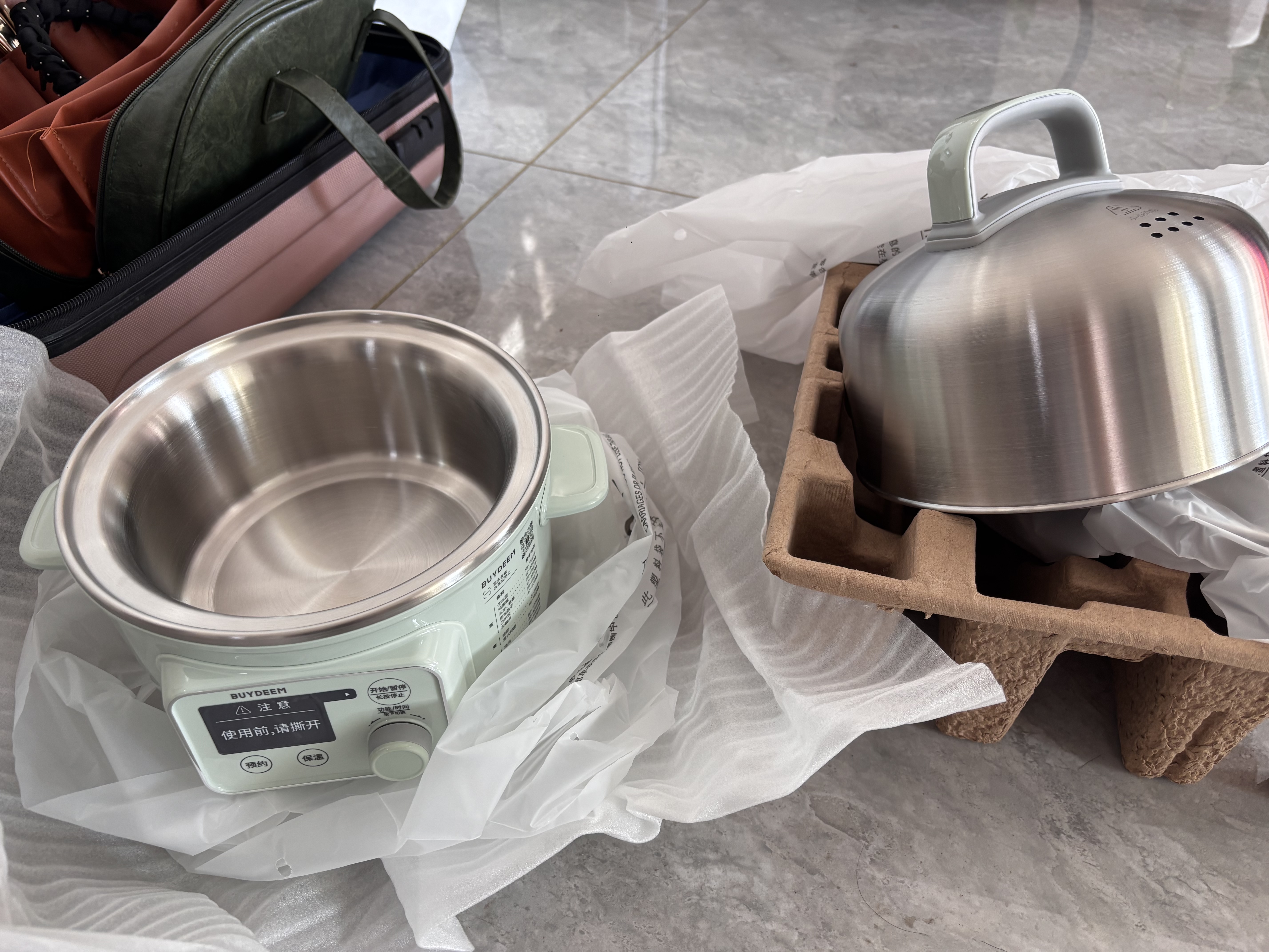 北鼎（Buydeem）电蒸锅 电煮锅电火锅 蒸锅电蒸锅小电锅蒸炖锅预约电炖锅多功能蒸煮炖锅 G37全能汽锅浅杉绿 实拍图