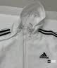 adidas三条纹休闲宽松连帽夹克早秋薄外套女装阿迪达斯官方轻运动 白/黑色   S 实拍图