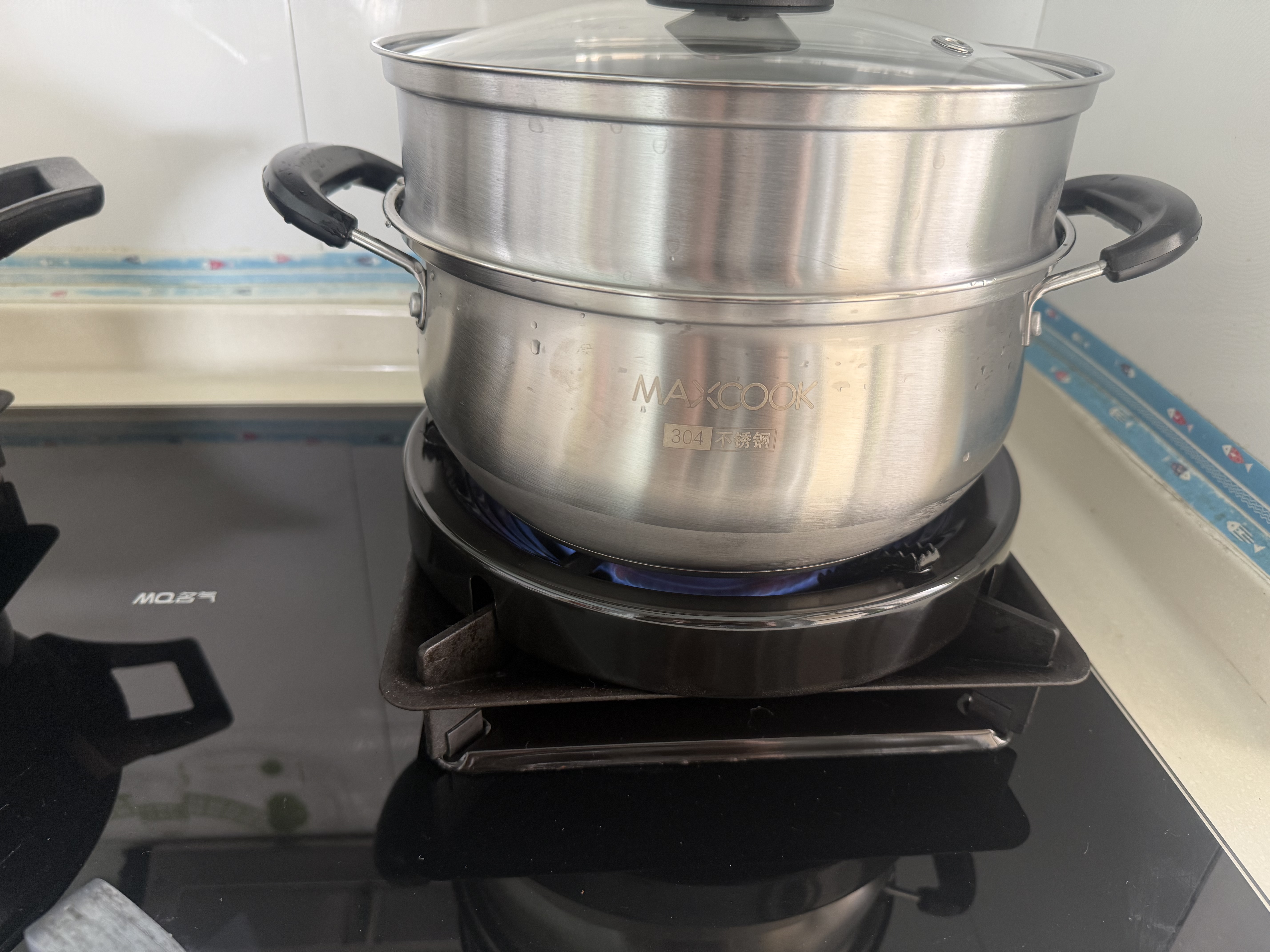 美厨（MAXCOOK）汤锅蒸锅 304不锈钢二层汤煲双层汤蒸锅蒸屉蒸格炖锅22cm MCT8763 实拍图