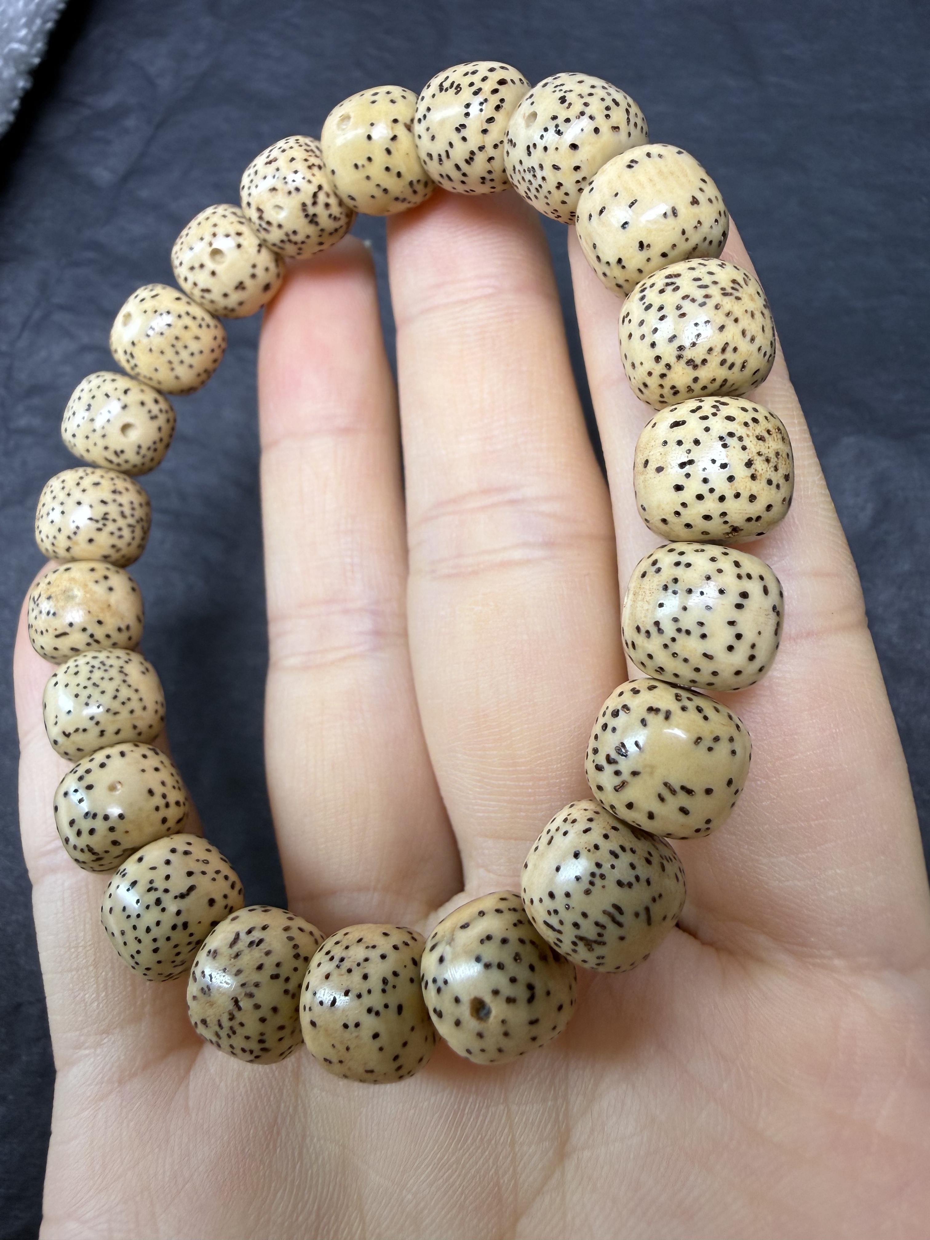 妍韵珠宝精品10x9mm黄金籽星月菩提手串原生态桶珠文玩把件佛珠男女士手链 实拍图