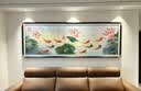 招财九鱼图苏绣客厅装饰画刺绣沙发背景墙挂画客厅走廊过道画高档 招财荷花九鱼图【实木直角画框】 宽度225高度85cm 高档纯手工立体双框装裱工艺 刺绣工艺+钢化玻璃 实拍图