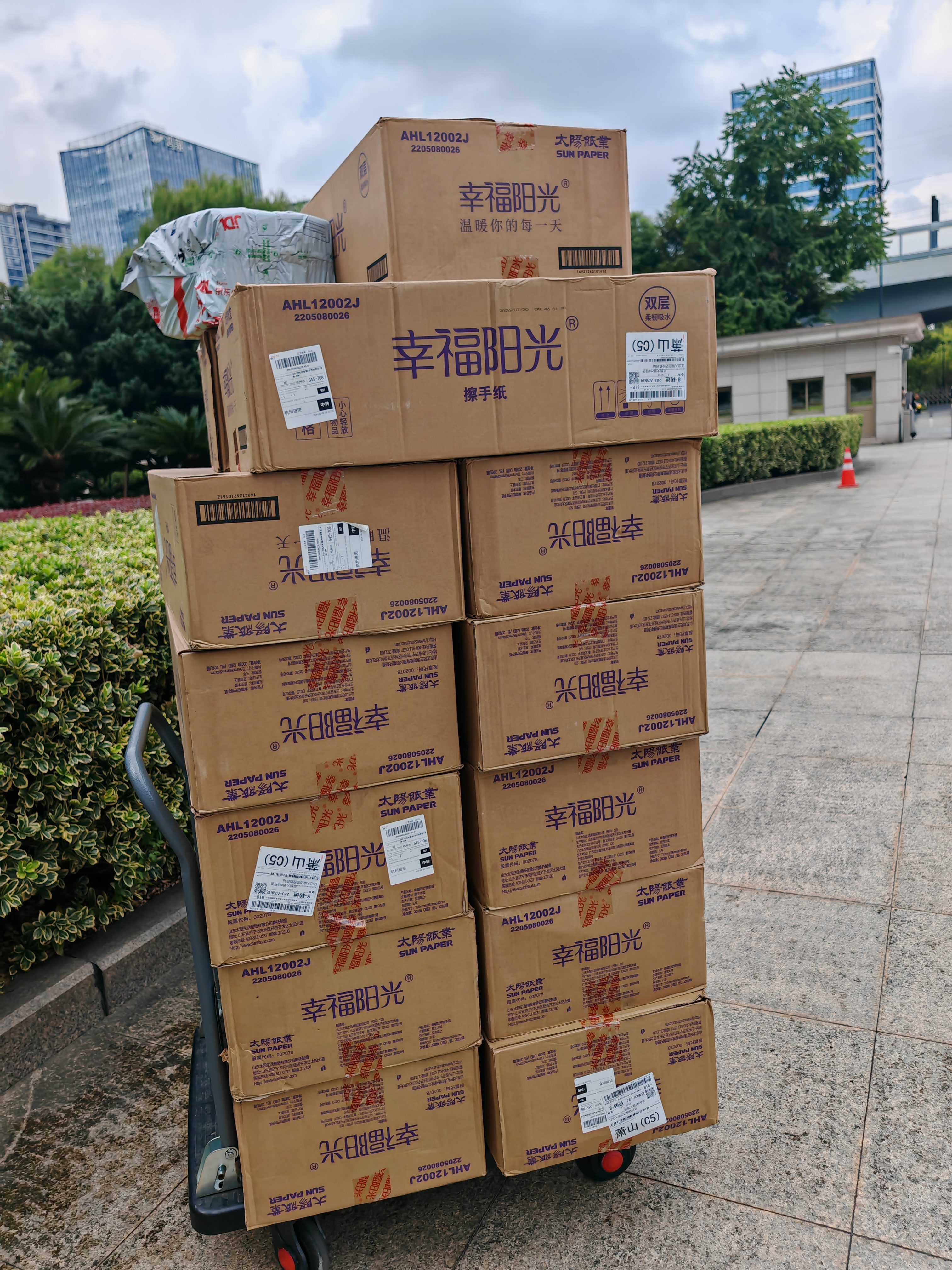 幸福阳光擦手纸巾 双层200抽*20包 单张(225mm*222mm) 实拍图