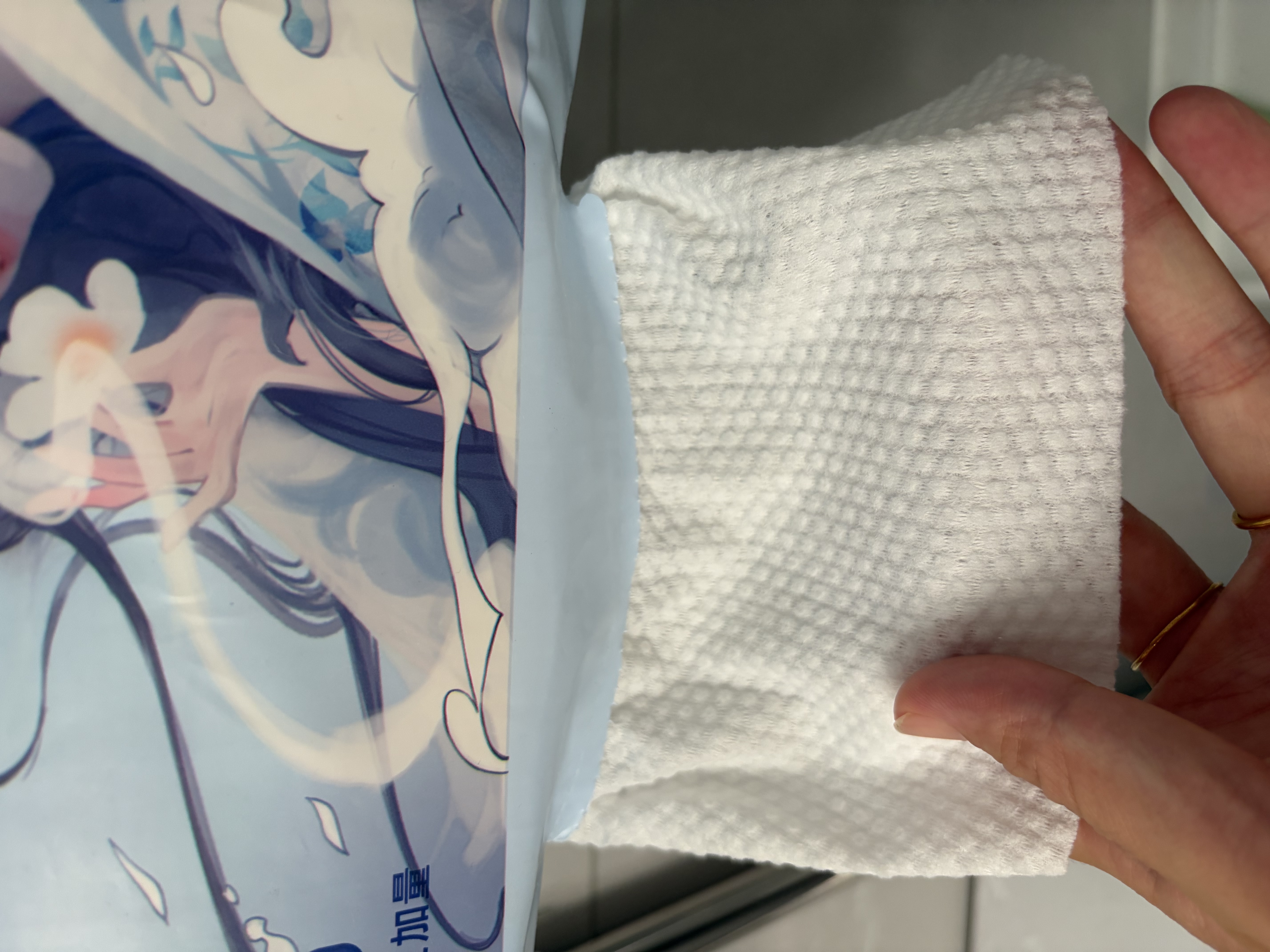 洁丽雅（Grace）一次性洗脸巾加厚母婴干湿两用绵柔巾珍珠纹吸水洁面巾150抽*3包 实拍图
