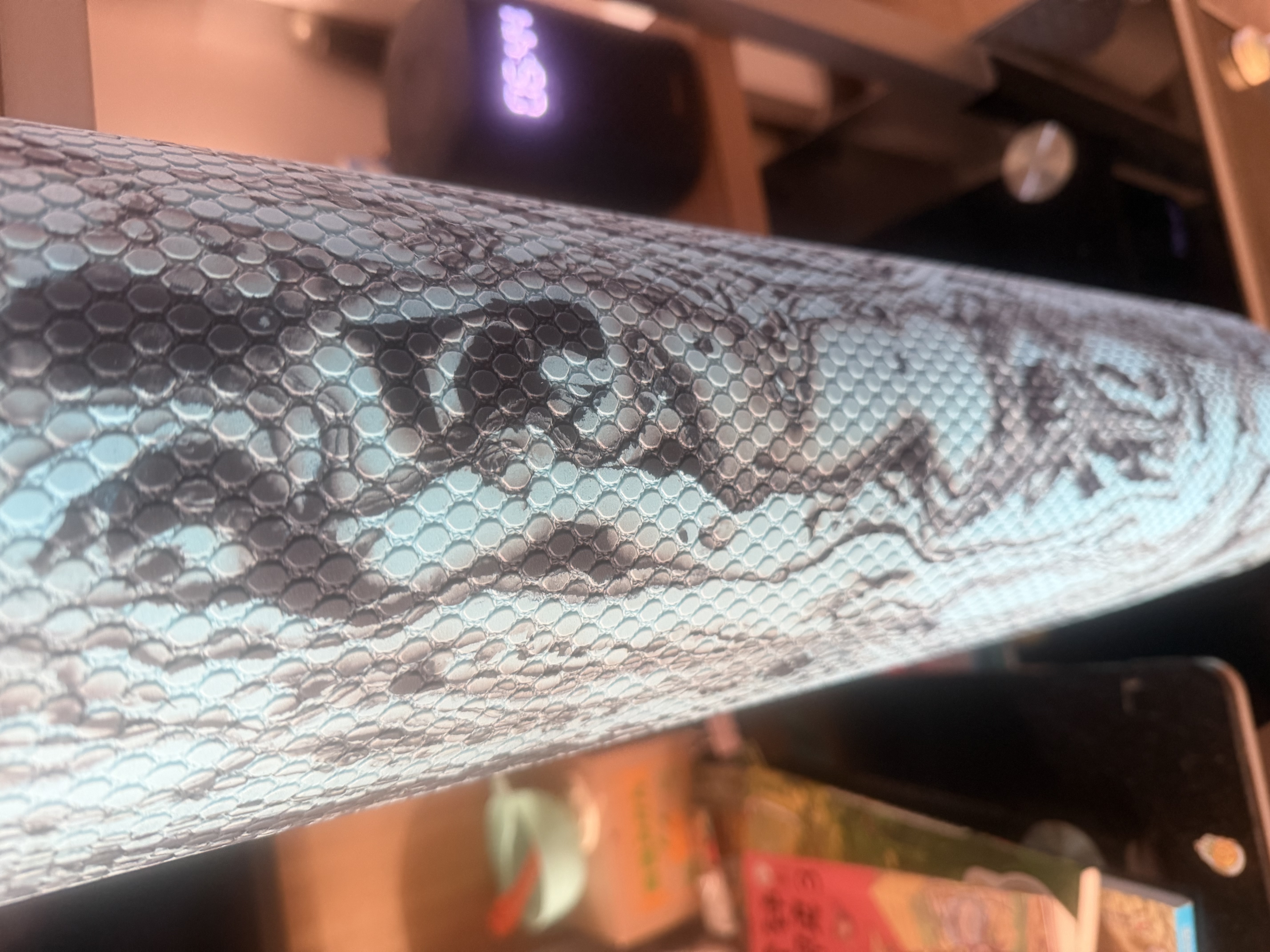 yottoy泡沫轴浮点初学者实心滚轴滚筒按摩肌肉放松瑜伽柱 60*15cm蓝混色 实拍图