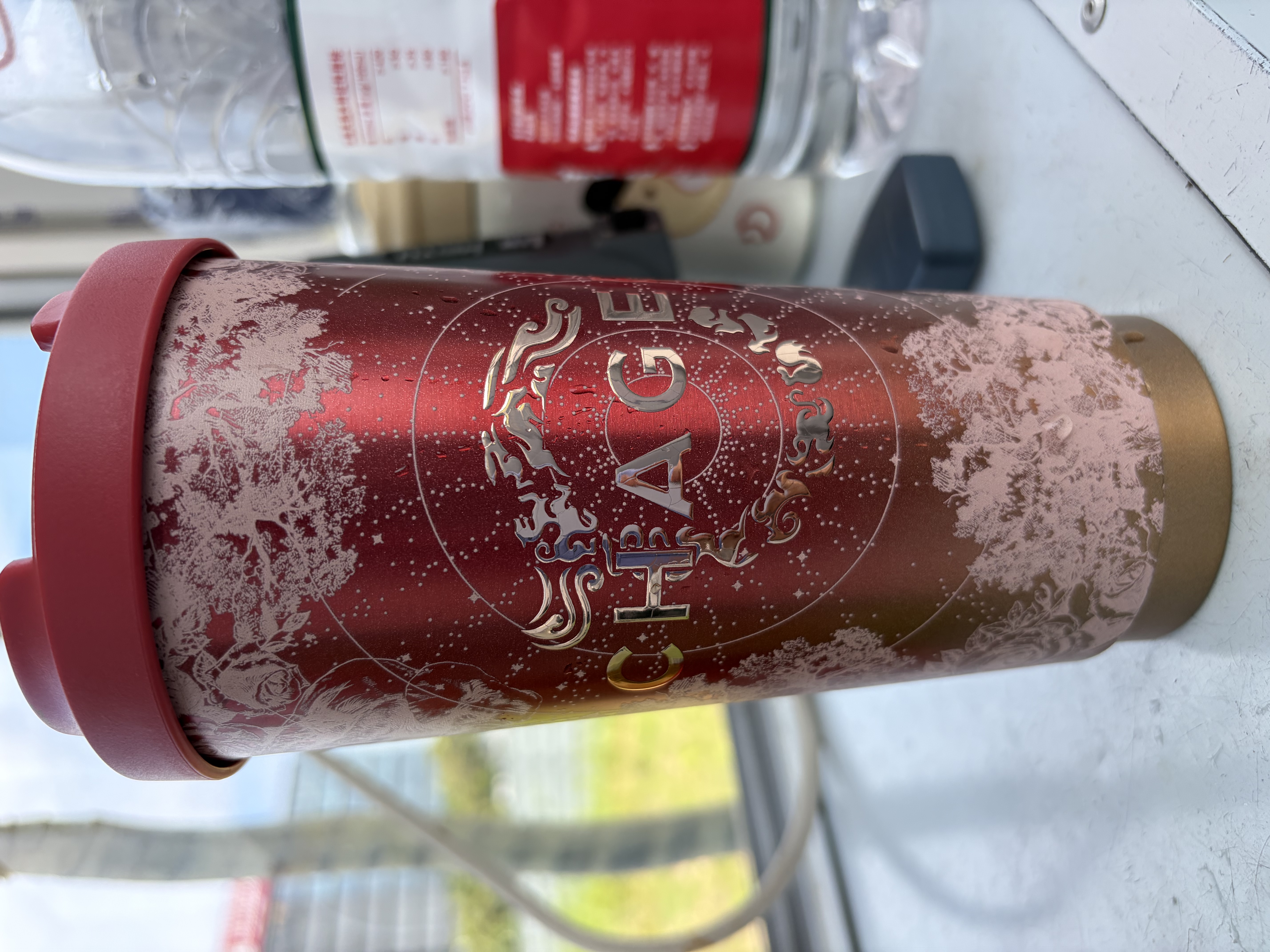 霸王茶姬（CHAGEE）保温杯316不锈钢咖啡杯泡茶壶大容量冰水杯子生日礼物星辰红 实拍图