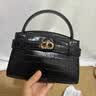 CHARLES&KEITH鳄鱼纹凯莉包手提斜挎婚包包女包生日礼物送女友CK2-50270880-1 Black黑色 S 实拍图