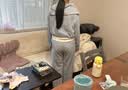 香影蓝色休闲运动套装女2026秋装新款假两件卫衣阔腿裤两件套 航线蓝 M 实拍图