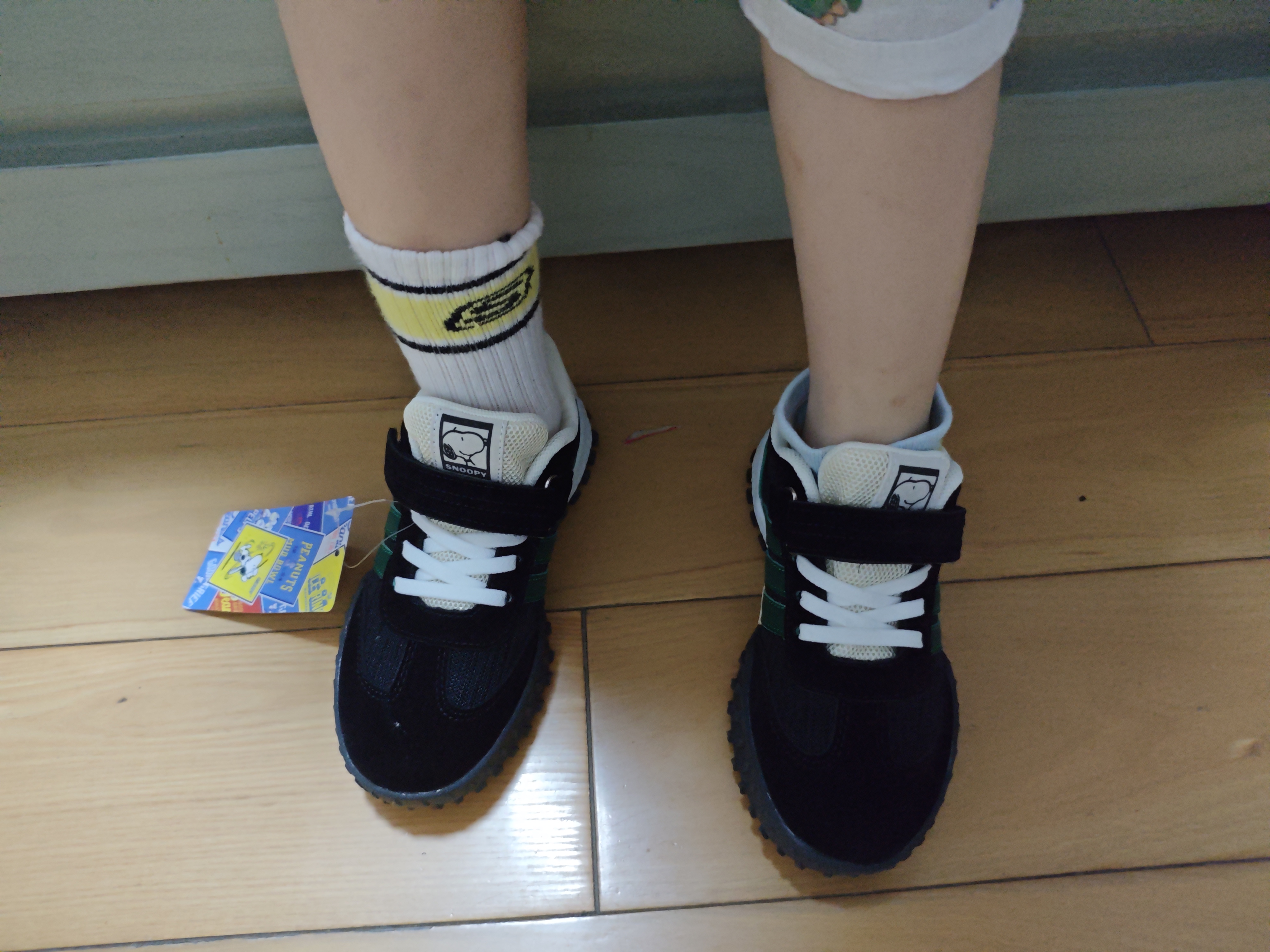 SNOOPY史努比童鞋男童运动鞋秋季耐磨跑步鞋小学生休闲鞋3807黑白29 实拍图