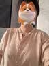 MUJI 女式汉麻水洗七分袖罩衫女士衬衫衬衣内搭女装春季上衣 BC2RBA6S 深橙色条纹 L (165/88A) 实拍图