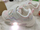 牧童童鞋运动鞋夏款儿童闪灯鞋男童网面鞋轻便透气女童休闲跑步鞋 海棠粉（舒适双网） 27 鞋内长17.5cm 实拍图