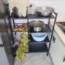全品屋厨房置物架落地多功能用具层架收纳家用水果蔬菜篮子储物货架348 实拍图