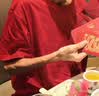 立蒙（LIMENG）男女装素色180g全棉短袖t恤圆领宽松体恤打底衫 大红 L 实拍图
