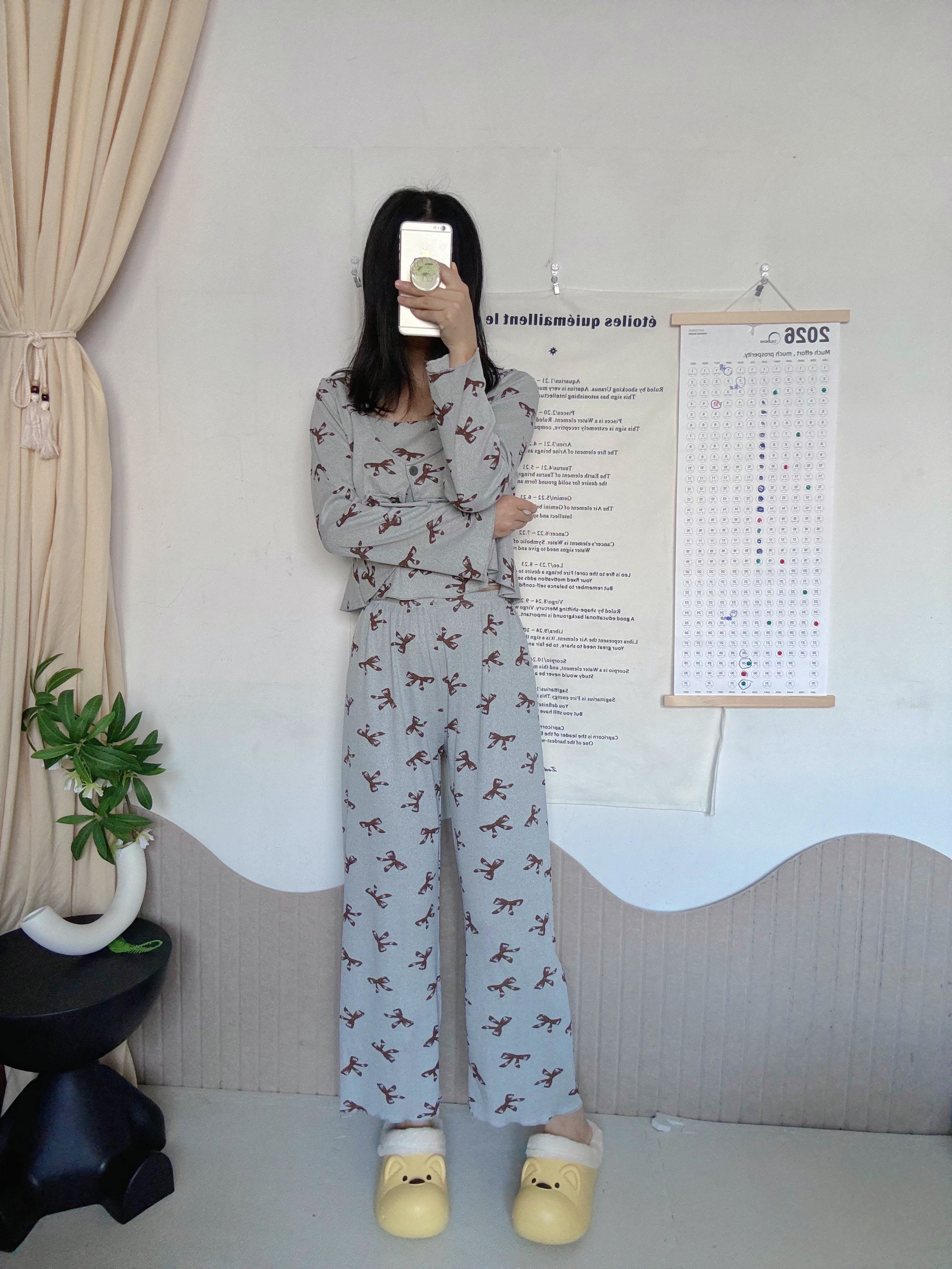 朴西冬季防水西高地小狗可爱卡通棉拖鞋女 黄色40-41 实拍图