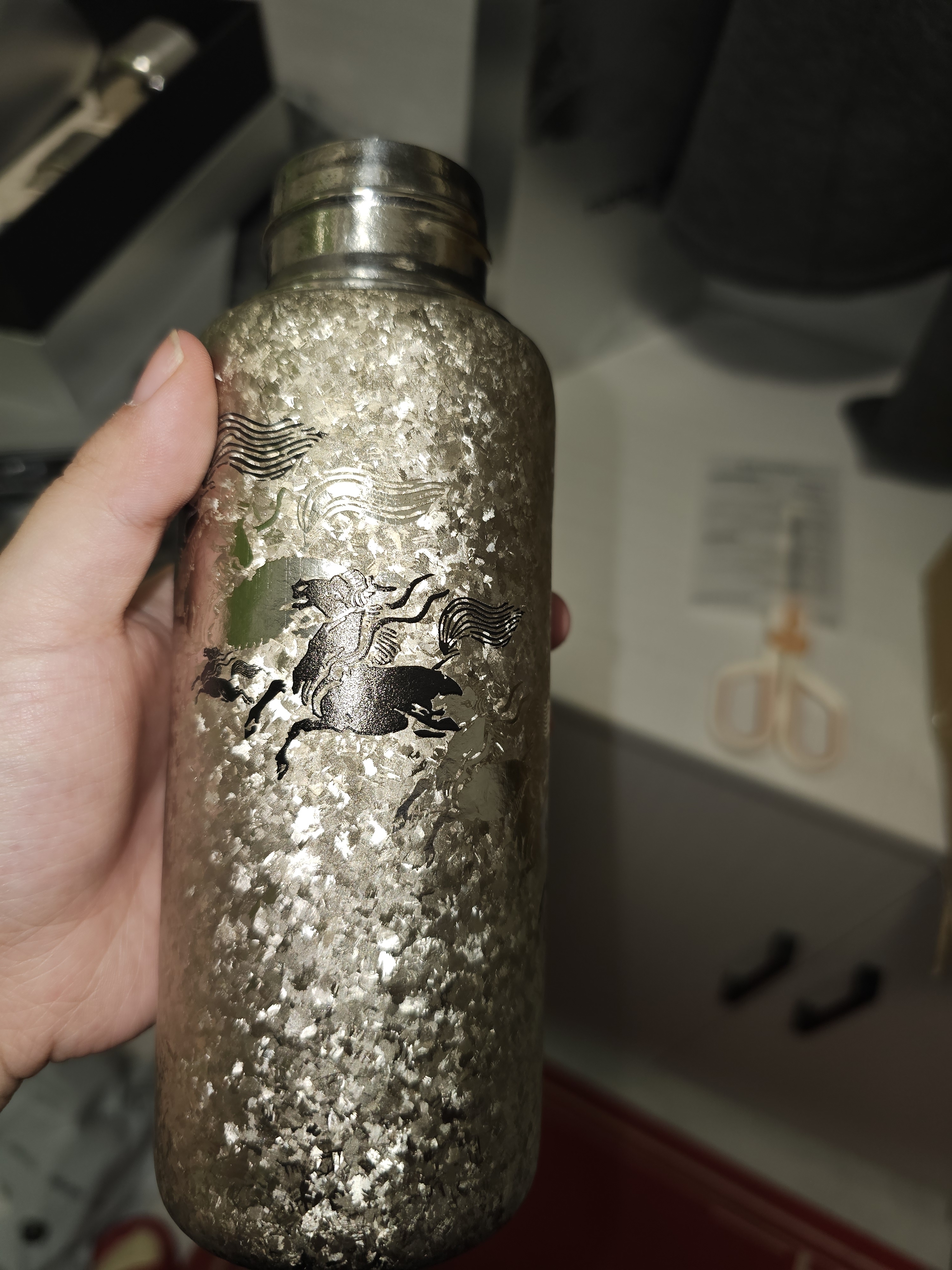 天沏纯钛保温杯闲庭便携商务户外男女焖泡茶水杯高档保鲜钛杯430ml 逐影策马-马年限定款 实拍图