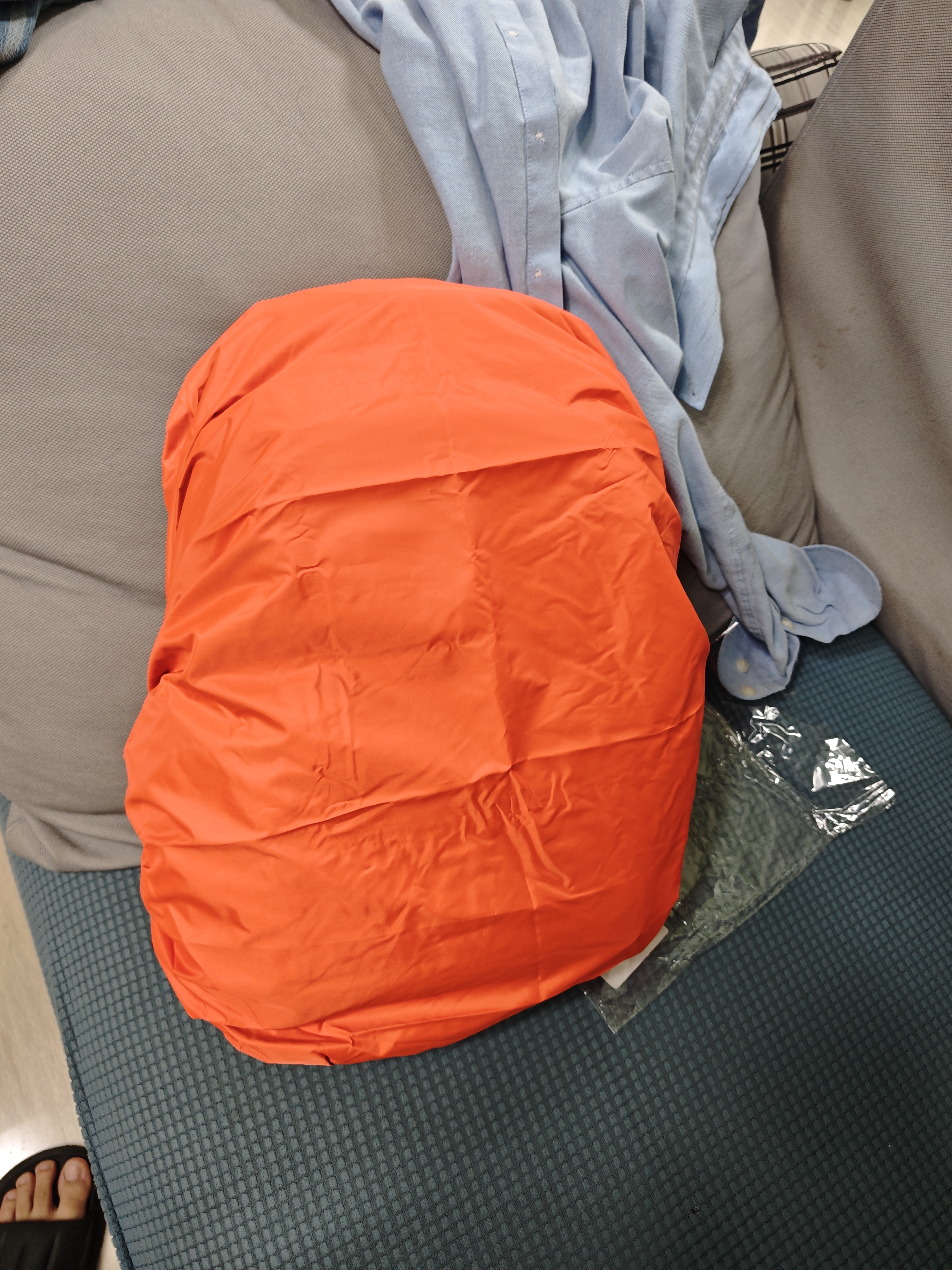 欣沁背包防雨罩户外旅行背包防水套中小学生书包防雨防尘罩30-40L桔色 实拍图