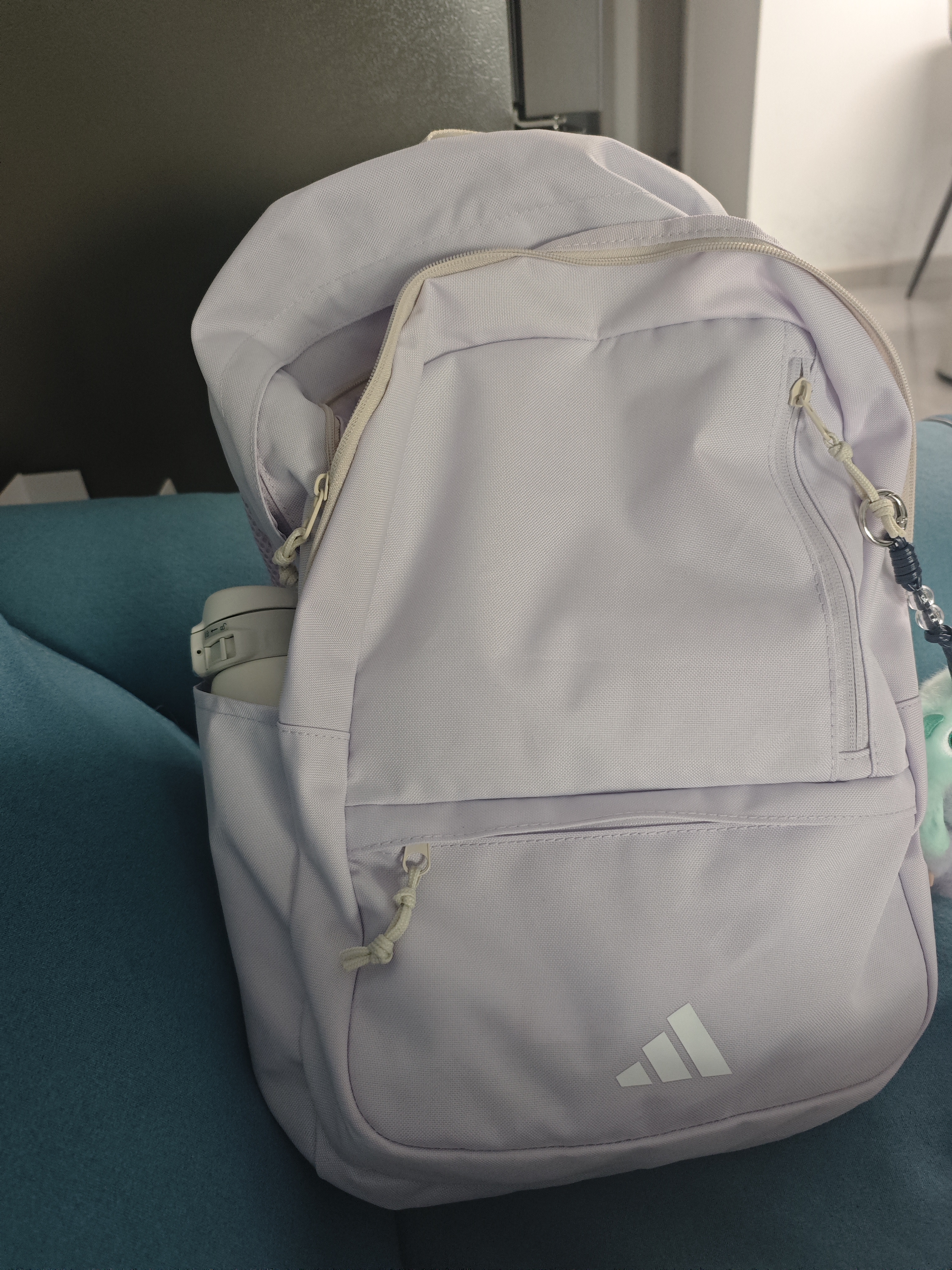 adidas日常通勤大容量二合一运动双肩背包学生书包开学阿迪达斯 浅紫色   NS(均码) 实拍图