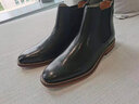 德赛（Desai）高帮男士切尔西靴头层牛皮英伦风复古马丁靴商务休闲潮流男鞋 黑色 43码  实拍图