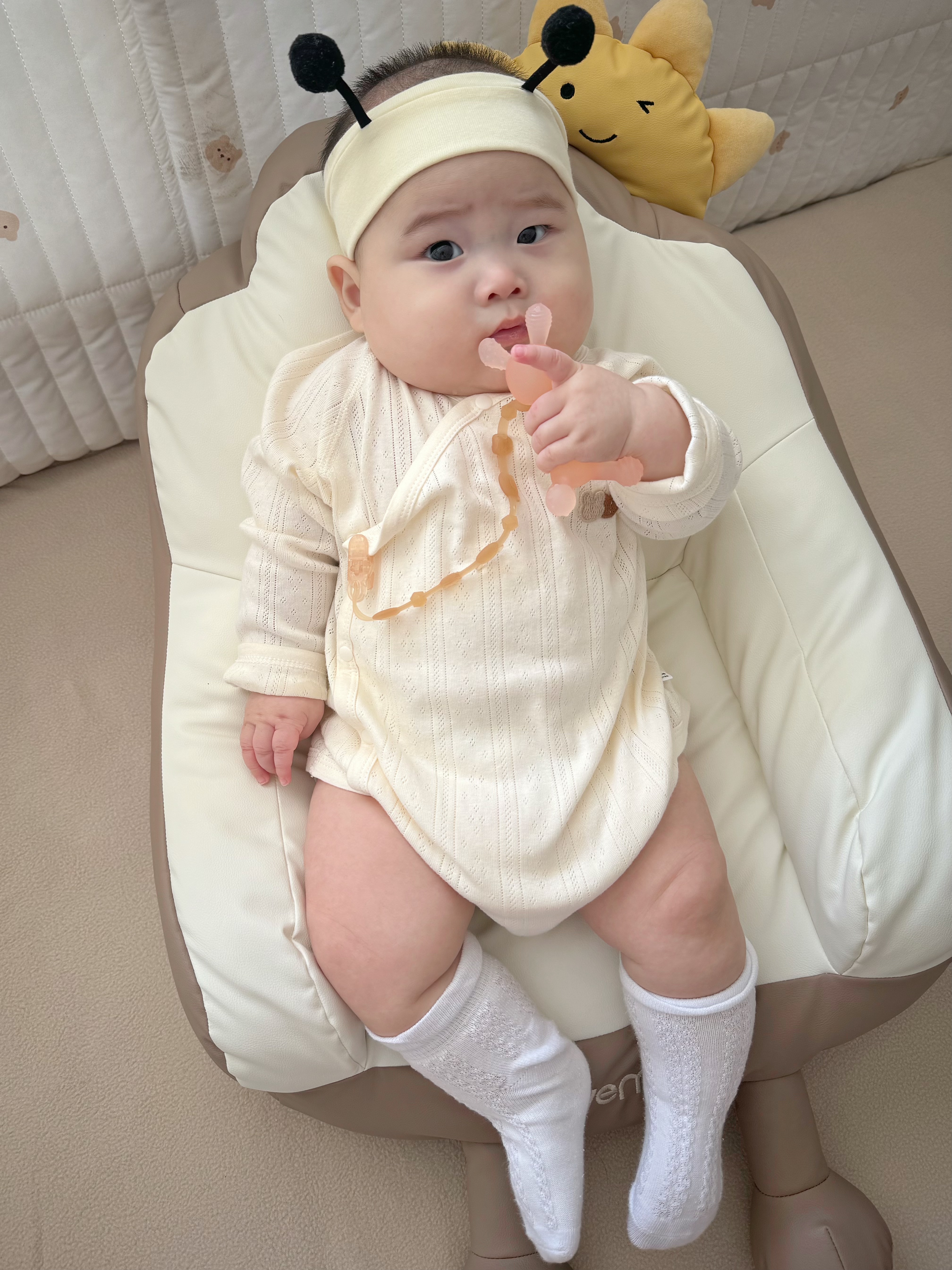 马博士防掉链婴儿牙胶防丢绳硅胶奶嘴链宝宝玩具链单个 实拍图
