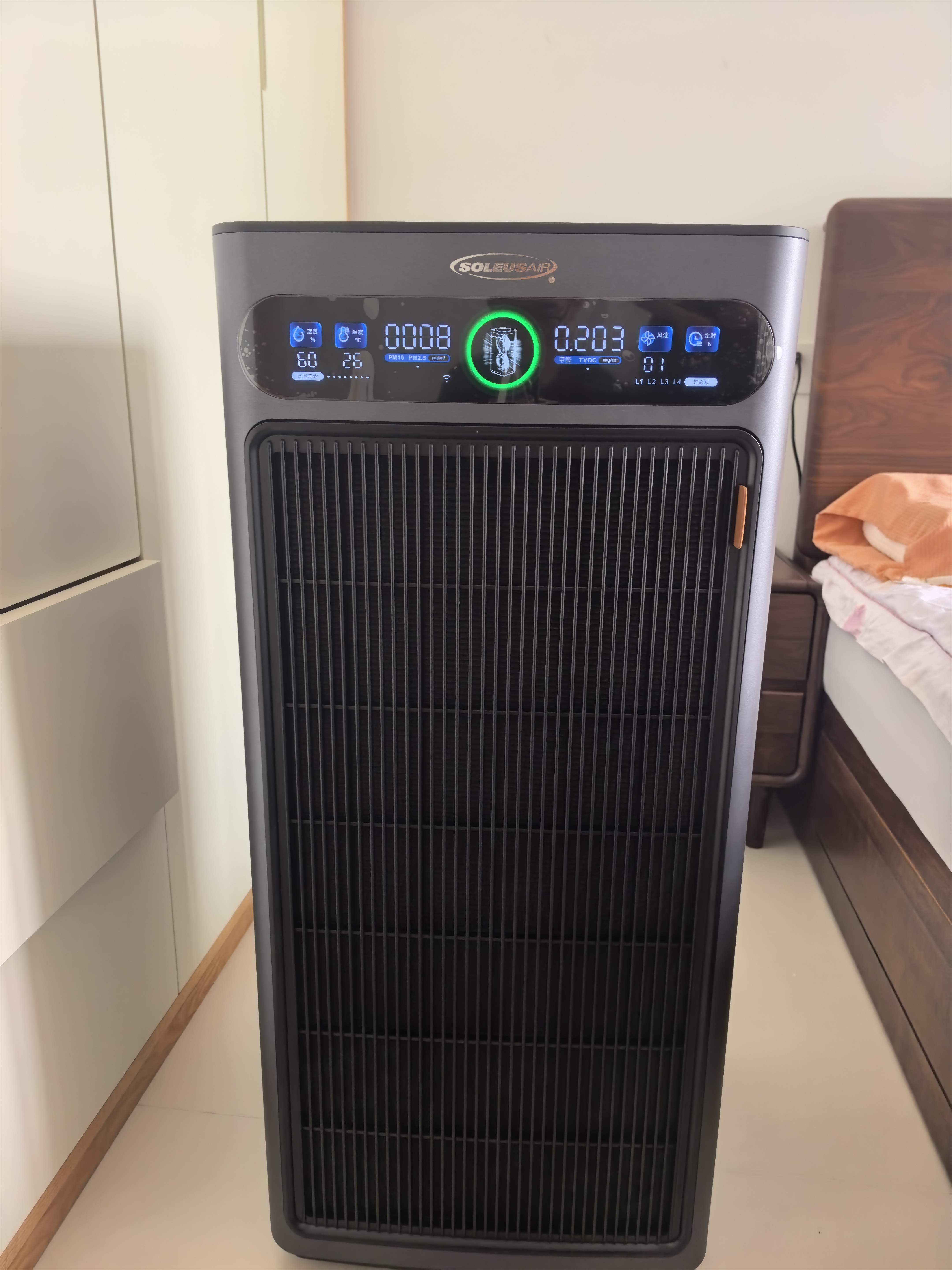 SOLEUSAIR舒乐氏Orca空气净化器宠物除花粉细菌过敏源异味甲醛流感病毒大空间家用猫毛净化消毒机 G20 实拍图