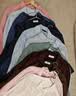 优衣库法国麻条纹衬衫/长袖女装衬衣483869 483869/10水粉色(细条纹) XL 实拍图