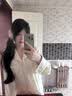 LULU CARTER真丝睡衣女秋冬季新款可爱波点HelloKitty甜美带胸垫家居服礼盒装 奶杏色-短袖+短裤-带胸垫 【顺丰包邮】 L 【建议100-120斤】 实拍图