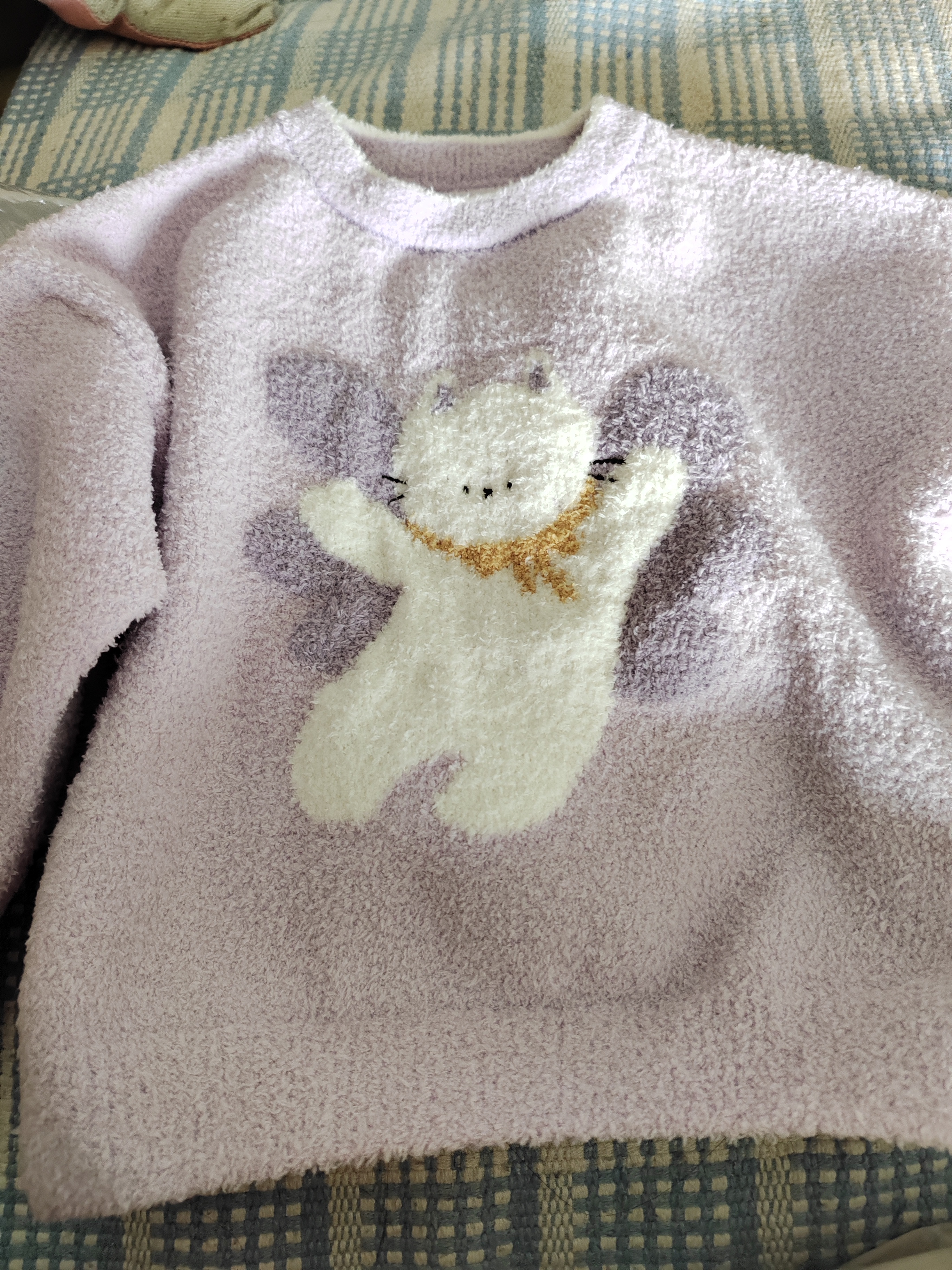 戴维贝拉（DAVE＆BELLA）男童衣服儿童毛衣半边绒小童长袖套头衫冬装新款女宝宝打底衫童装 浅紫色【DB4243197-A】 100 cm（建议身高90-100cm） 实拍图