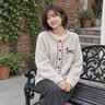 浪莎圆领针织开衫女秋季新款小香风外套宽松慵懒风毛衣刺绣设计上衣 实拍图