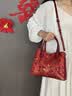 江问渔红色新娘结婚包包女国风云鹤手提包大容量喜婆婆婚宴包送妈妈礼物 吉祥云鹤红【送丝巾+挂饰】 非遗宋锦系列-送妈妈送老婆暖心礼物 实拍图