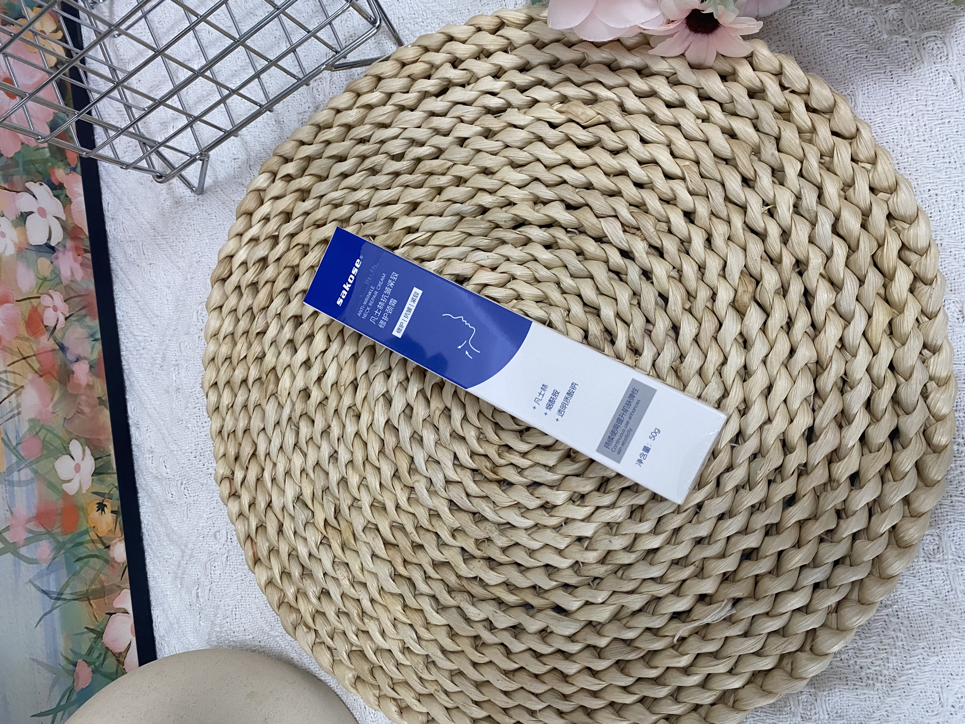 sakose凡士林紧致抗皱修护柔珠滚轮颈霜50g颈膜贴淡化颈纹脖子细纹皱纹 实拍图