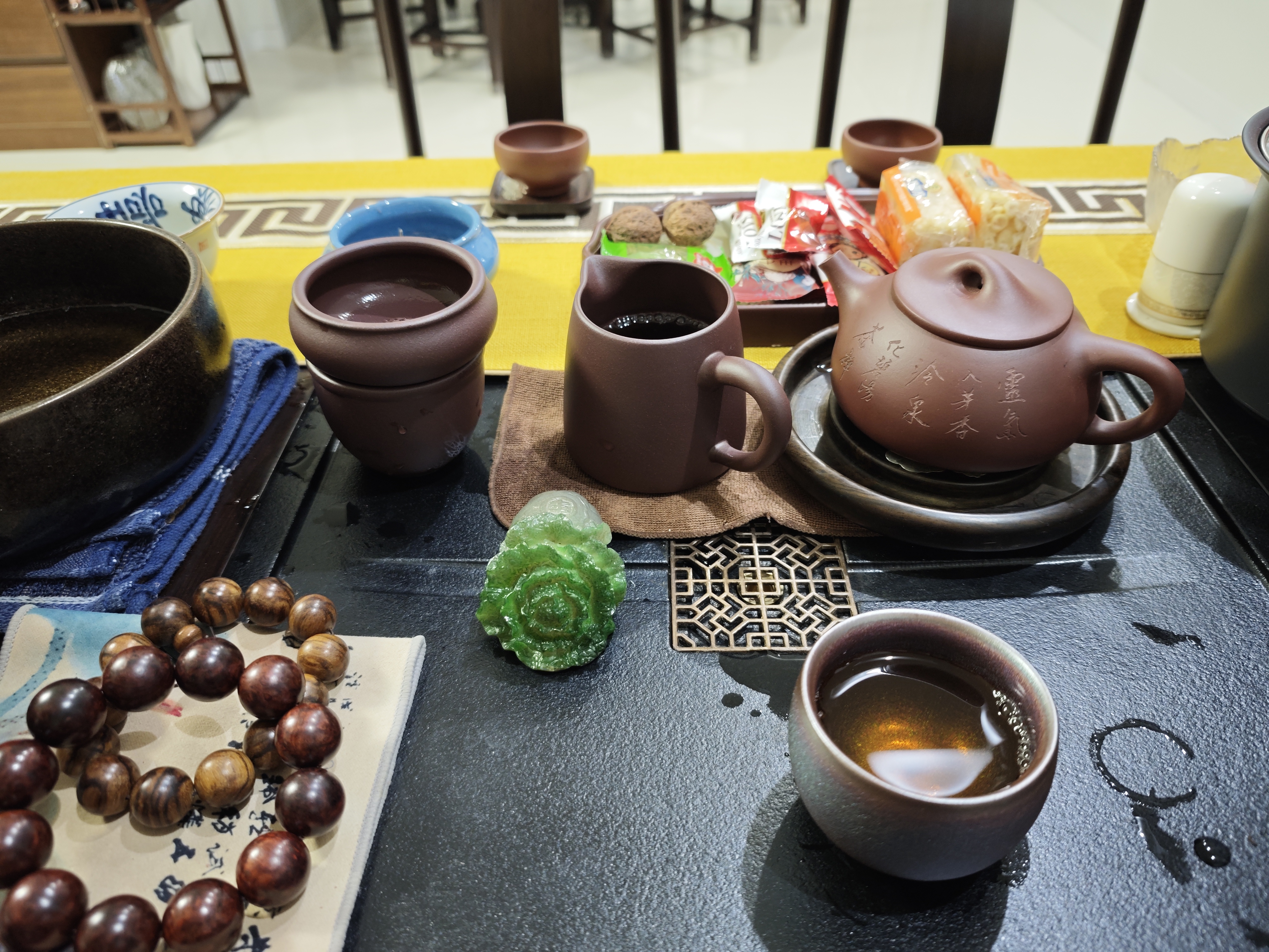 吟艺阁 高档宜兴紫砂公道杯加茶漏 原矿手工茶海 过滤分茶器 茶具配件 老紫泥款 公道杯+茶漏 270ml 实拍图