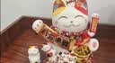 吉猫堂招财猫摆件开业大号自动摇手店铺前台家居客厅装饰发财猫送礼礼品 销量明星【八方来财】28*20*24 【礼盒+坐垫+围脖】电池插电两用 实拍图