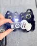 虎实小宝背包小挂件可爱呆萌抱小鱼大眼黑猫毛绒玩偶情侣包创意黑猫钥匙扣 实拍图