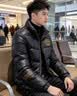 范思 哲秋冬男刺绣美杜莎羽绒服新款高端防寒保暖男装适用范思哲 黑色 XL 实拍图