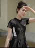 李宁（LI-NING）泳衣女连体裙式游泳衣遮肚显瘦抗氯速干玩水度假泳装546黑色M 实拍图