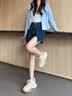 ZHR德训鞋女春秋复古运动休闲鞋女百搭厚底显高女鞋 KS210 杏色  37 实拍图