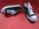 人本黑色帆布鞋女2024春季新款韩版ulzzang学生百搭ins情侣潮鞋子 黑色-（偏大，建议拍小一码） 35 实拍图