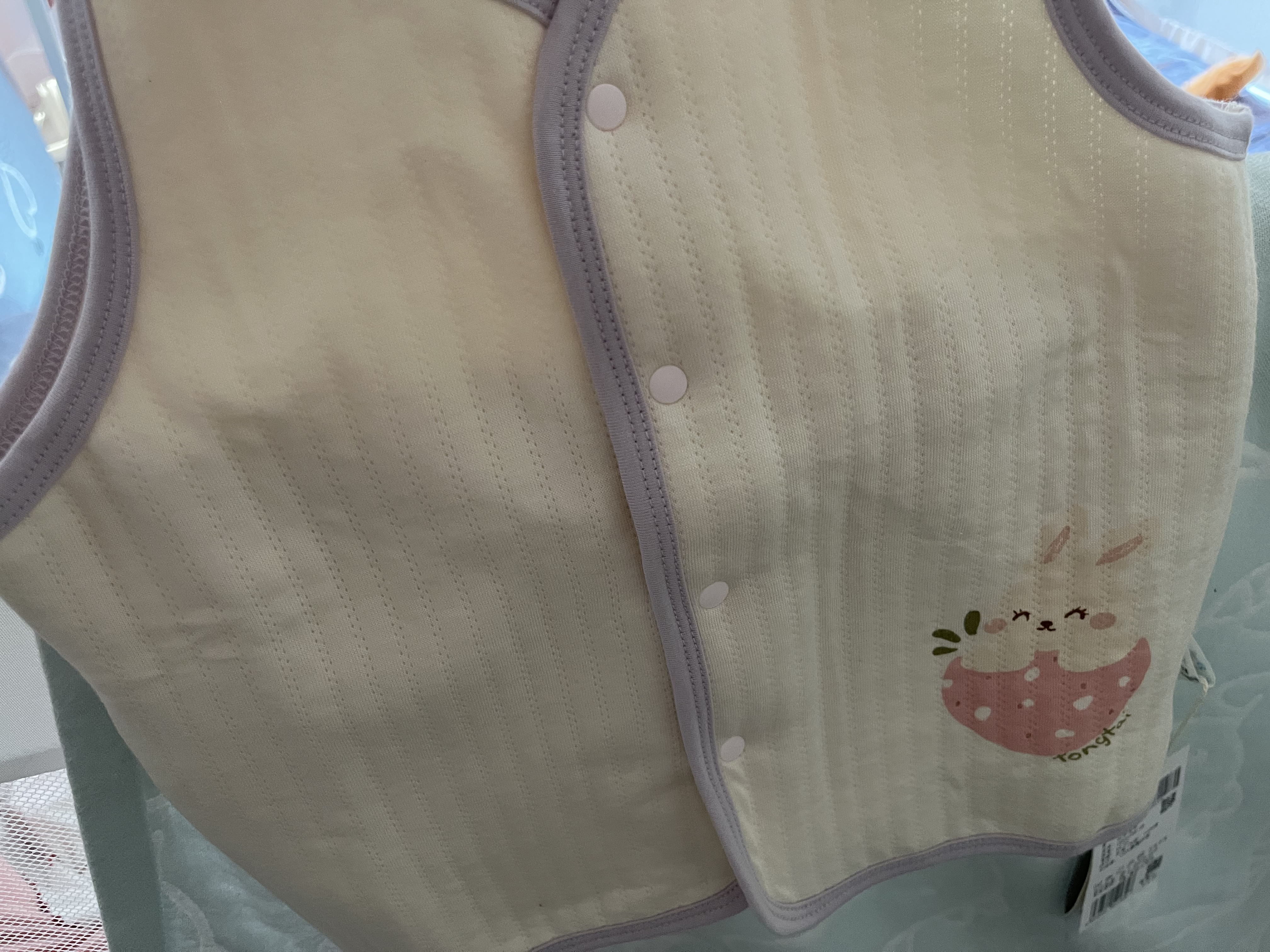 童泰（TONGTAI）婴儿马甲秋冬季纯棉保暖男女宝宝衣服背心坎肩马夹上衣紫色90cm 实拍图