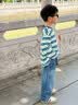 ABC KIDS男童长袖T恤童装纯棉儿童秋装亲肤条纹假期出行上衣服女童打底衫 晒单实拍图