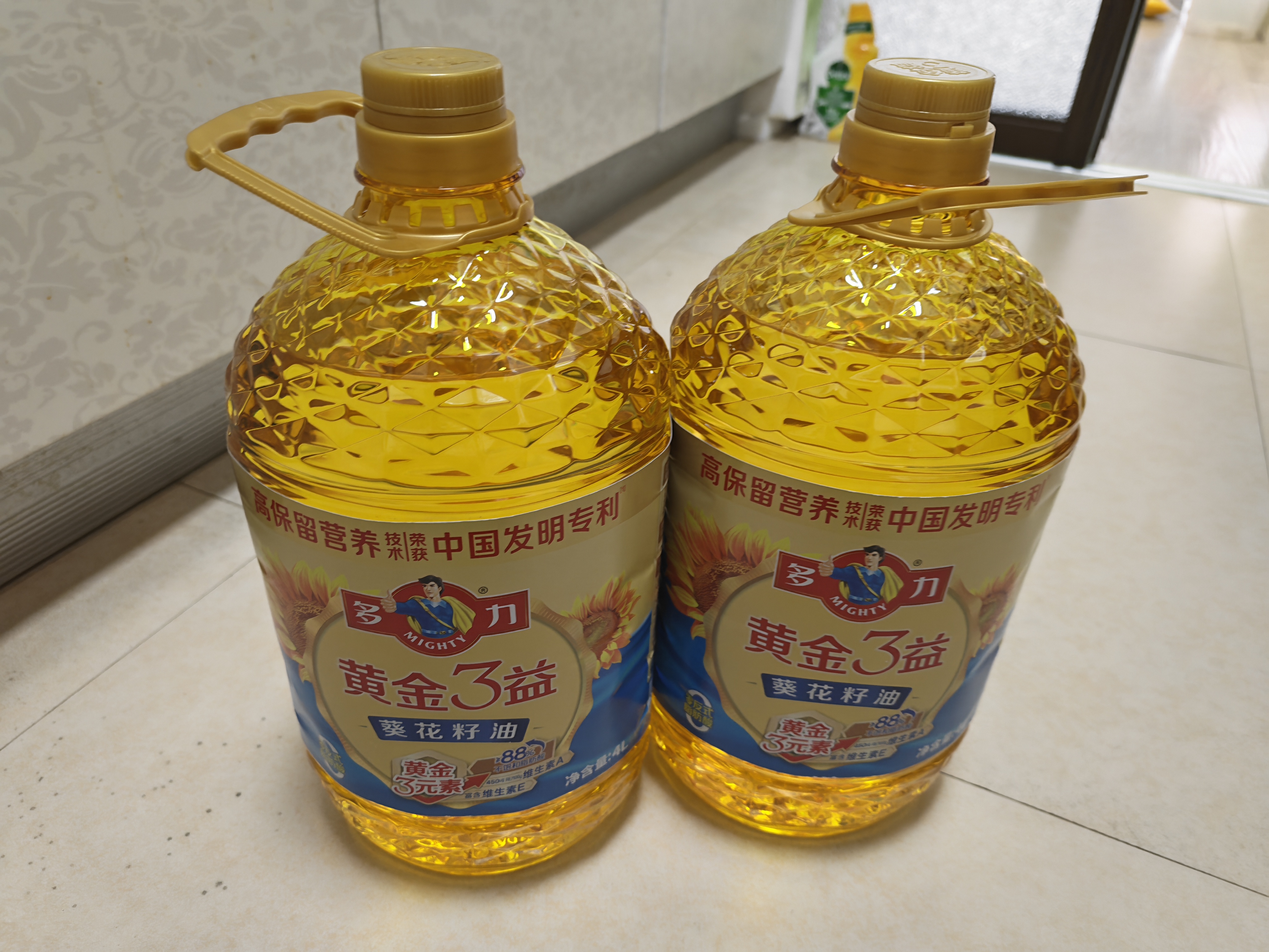 多力黄金3益葵花籽油4L*2 实拍图