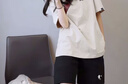 乔丹运动套装女装2025夏季新款透气宽松短袖短裤跑步瑜伽休闲服两件套 乔丹白+黑色(速干) M/170 实拍图