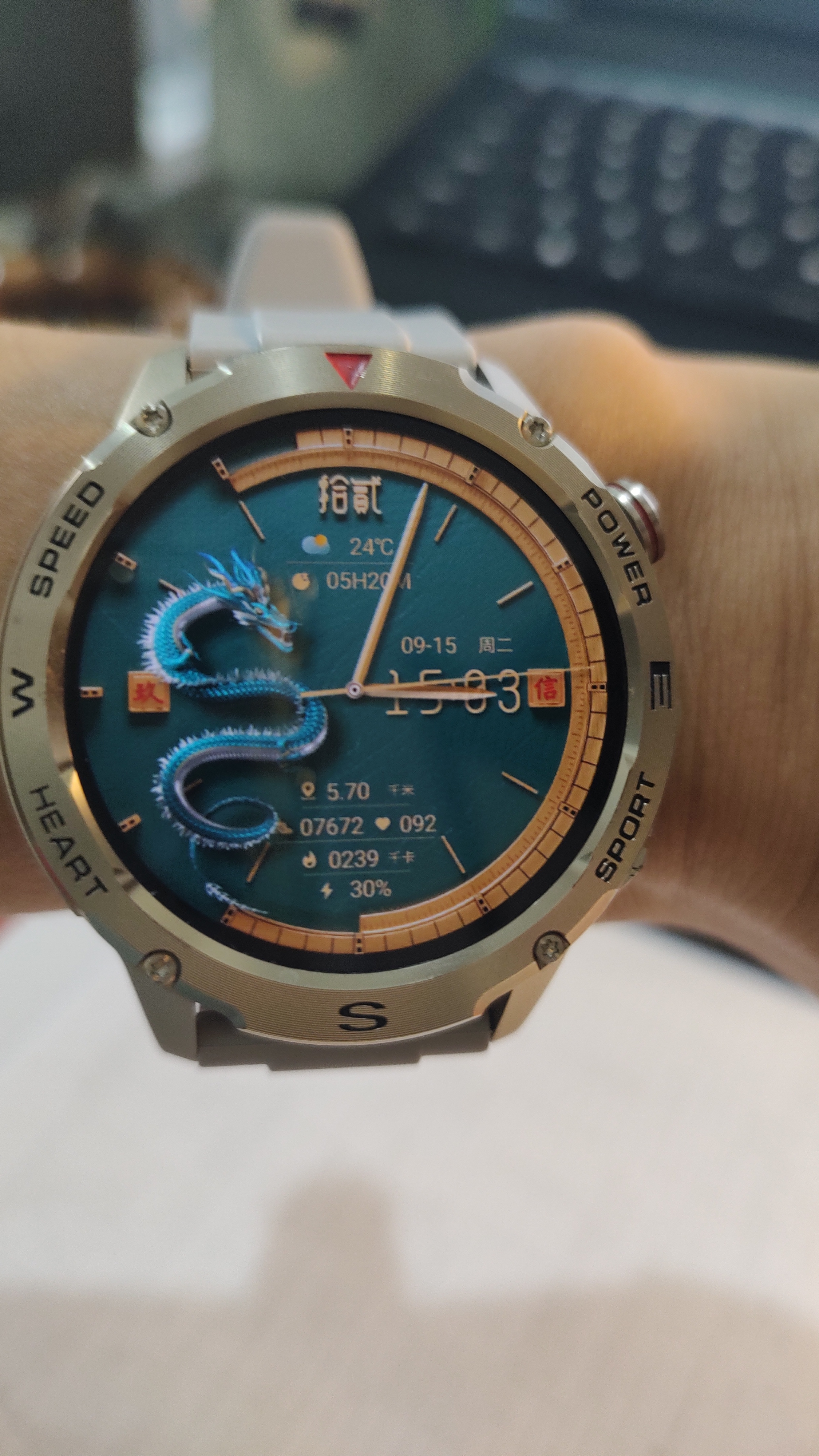 联想（Lenovo）智能手表运动手表男 30米防水游泳蓝牙通话心率血氧睡眠健康监测 Watch Pro 钛金色 探索版 实拍图